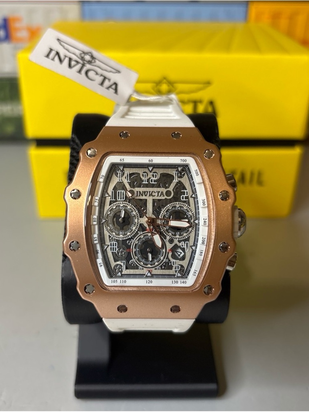 Invicta Racing Nitro Rose Gold and White Chronograph Sport Watch